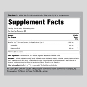 Piping Rock Chicken Sternum Type II Collagen Supplement | 3000Mg | 120 Capsules | with Hyaluronic Acid | Non - Gmo, Gluten Free - Suppviv