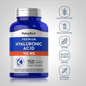 Piping Rock Hyaluronic Acid Capsules | 100Mg | 150 Count | Premium Formula | Non - Gmo, Gluten Free Supplement - Suppviv