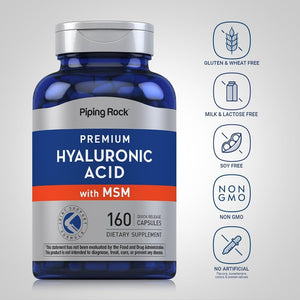 Piping Rock Hyaluronic Acid with MSM | 1000Mg | 160 Capsules | Non - Gmo and Gluten Free Supplement - Suppviv