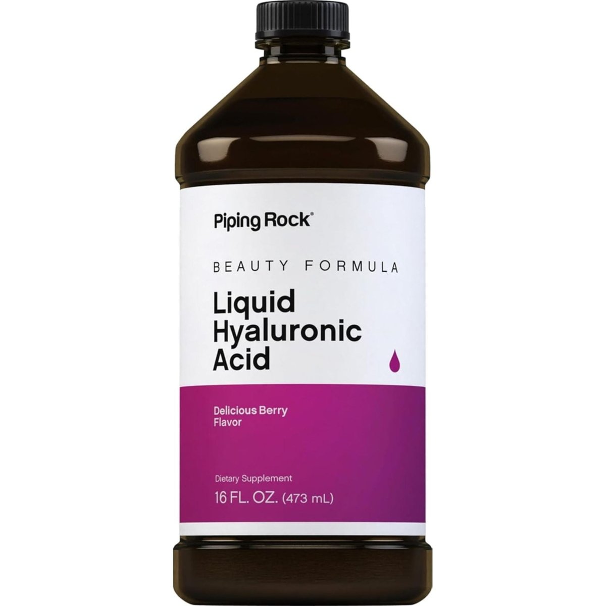 Piping Rock Liquid Hyaluronic Acid Supplement | 100Mg | 16 Fl Oz | Berry Flavor | Vegetarian Formula - Suppviv