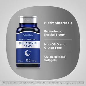 Piping Rock Melatonin 10Mg - 120 Capsules - Suppviv