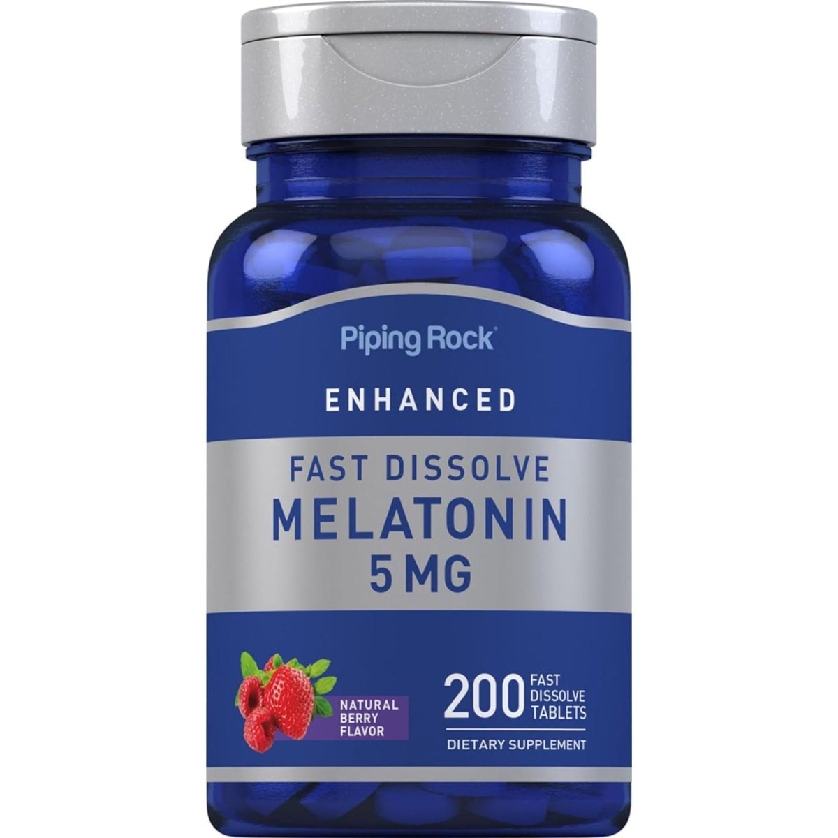 Piping Rock Melatonin 5Mg - 200 Tablets | Fast Dissolve Pills Gluten Free Supplement - Suppviv