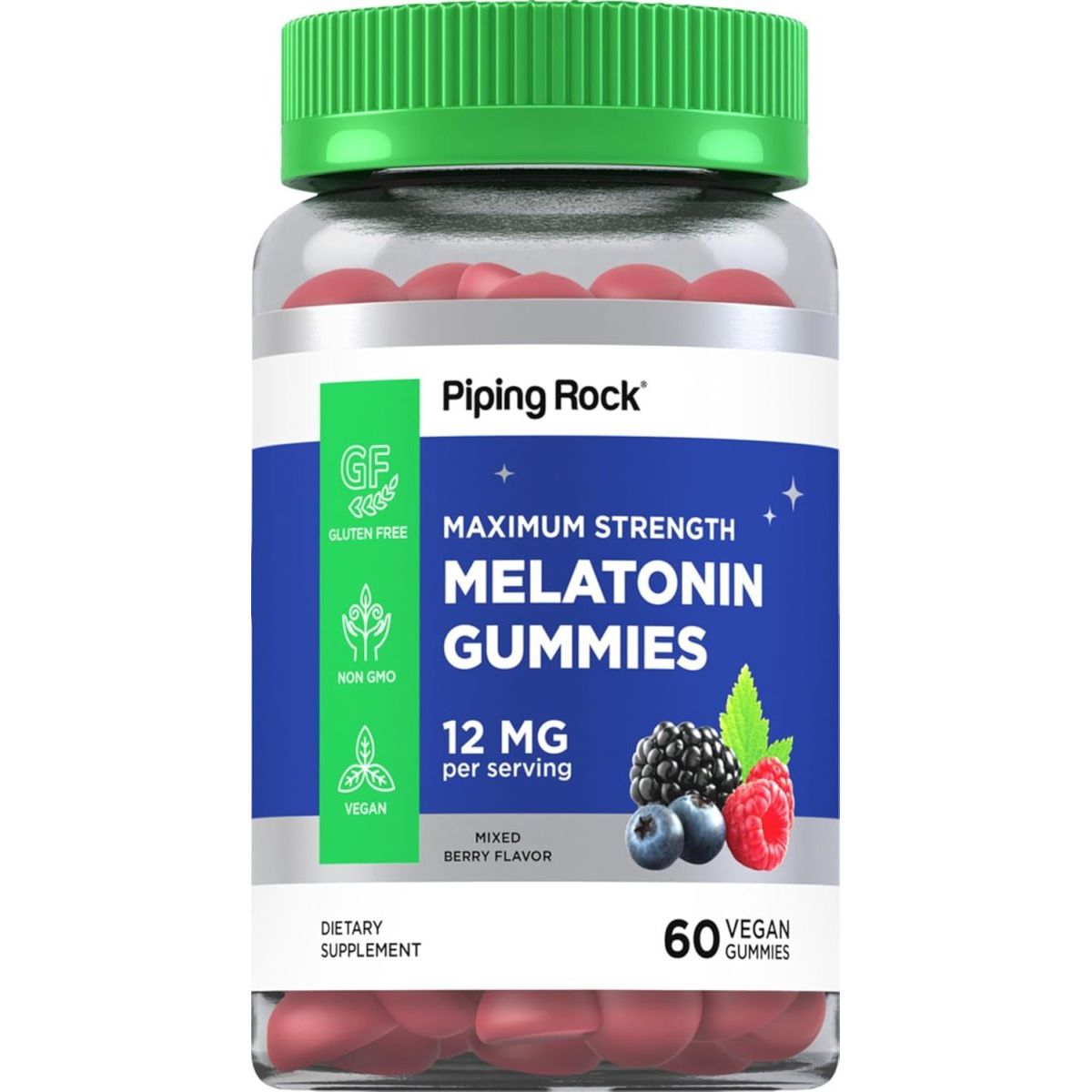 Piping Rock Melatonin Gummies 12Mg | 60 Count - Suppviv