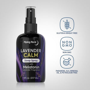 Piping Rock Melatonin Sleep Spray 8 Fl Oz with Melatonin & Lavender - Suppviv