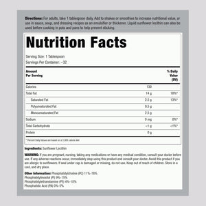 Piping Rock Sunflower Lecithin Liquid Supplement | 16 Oz Oil | Naturally - Occurring Phospholipids | Soy Free - Suppviv