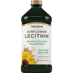 Piping Rock Sunflower Lecithin Liquid Supplement | 16 Oz Oil | Naturally - Occurring Phospholipids | Soy Free - Suppviv