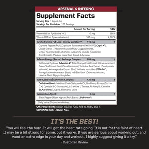 PMD Sports Arsenal X Inferno Superior Fast - Acting Liquid Gel Thermogenic 120 Liquid Gels - Suppviv