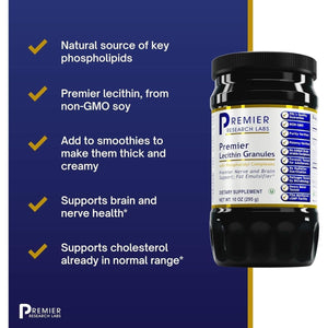Premier Research Labs Lecithin Granules - Soy Lecithin Granules, Lecithin Supplement,10 Oz - Suppviv