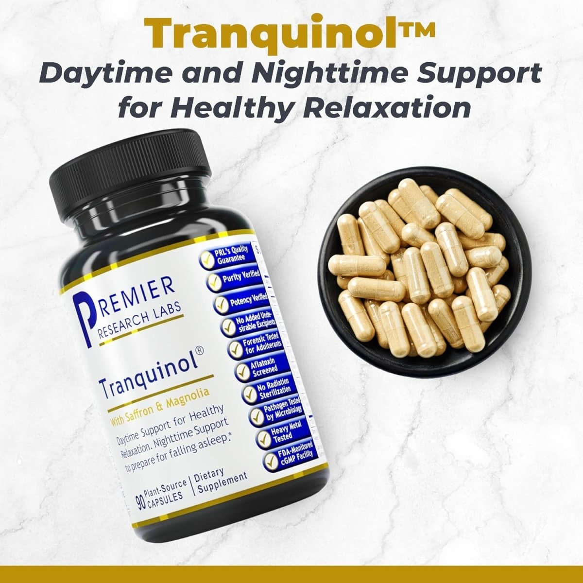 Premier Research Labs Tranquinol | Natural Sleep Aid Supplement 90 Capsules - Suppviv