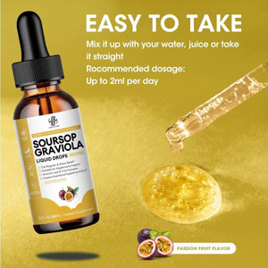 Premium Soursop Graviola for Digestion, Support Healthy Skin & Sleep 2 Fl Oz - Suppviv