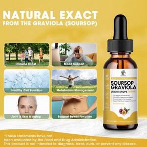 Premium Soursop Graviola for Digestion, Support Healthy Skin & Sleep 2 Fl Oz - Suppviv