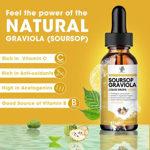 Premium Soursop Graviola for Digestion, Support Healthy Skin & Sleep 2 Fl Oz - Suppviv