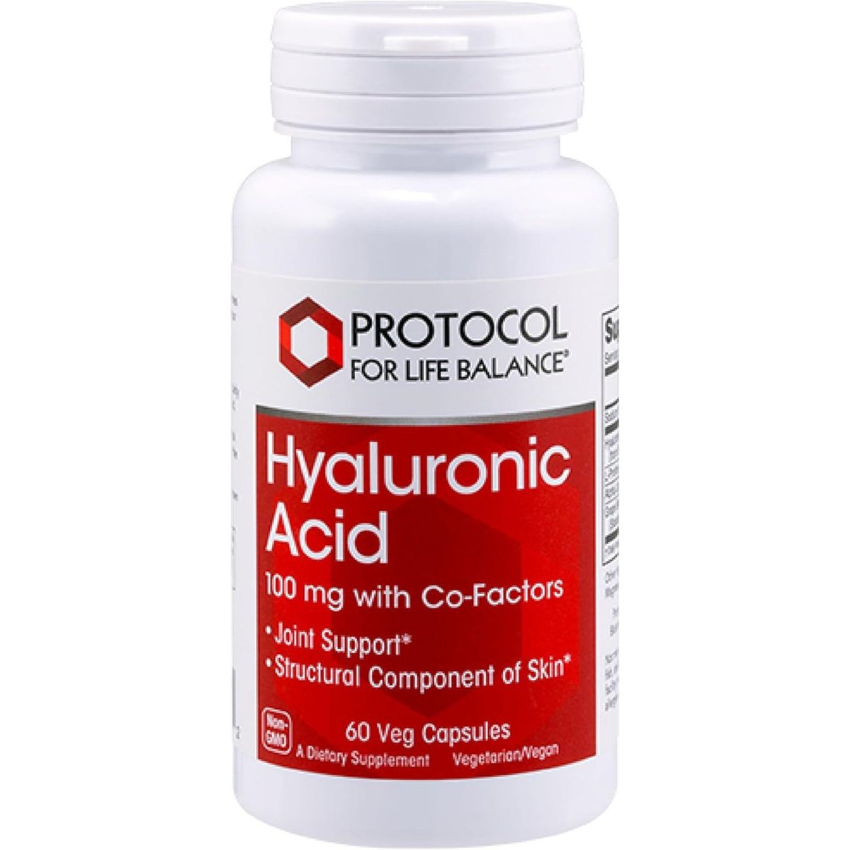 Protocol Hyaluronic Acid - 100Mg Hyaluronic Acid - Eye & Skin & Joint Support* - 60 Veg Caps - Suppviv