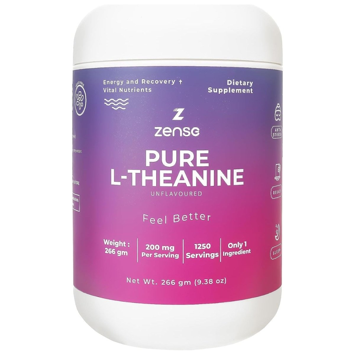 Pure L - Theanine Powder - Natural L - Theanine Supplement 1250 Servings (266 Grams) - Suppviv