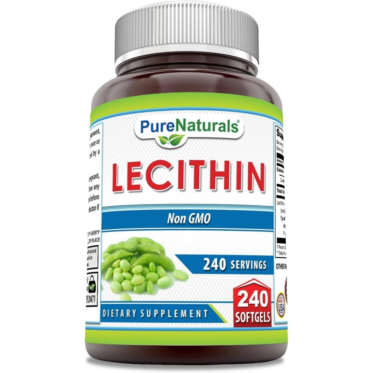 Pure Naturals Lecithin 1200 Mg Softgels Supplement | High Potency | Non - Gmo | Gluten Free (240 Count) - Suppviv
