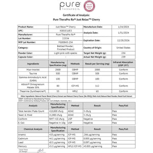 Pure Therapro Rx Just Relax Cherry - 60 Servings | Supports Relaxed Mood & Healthy Blood Pressure - Suppviv