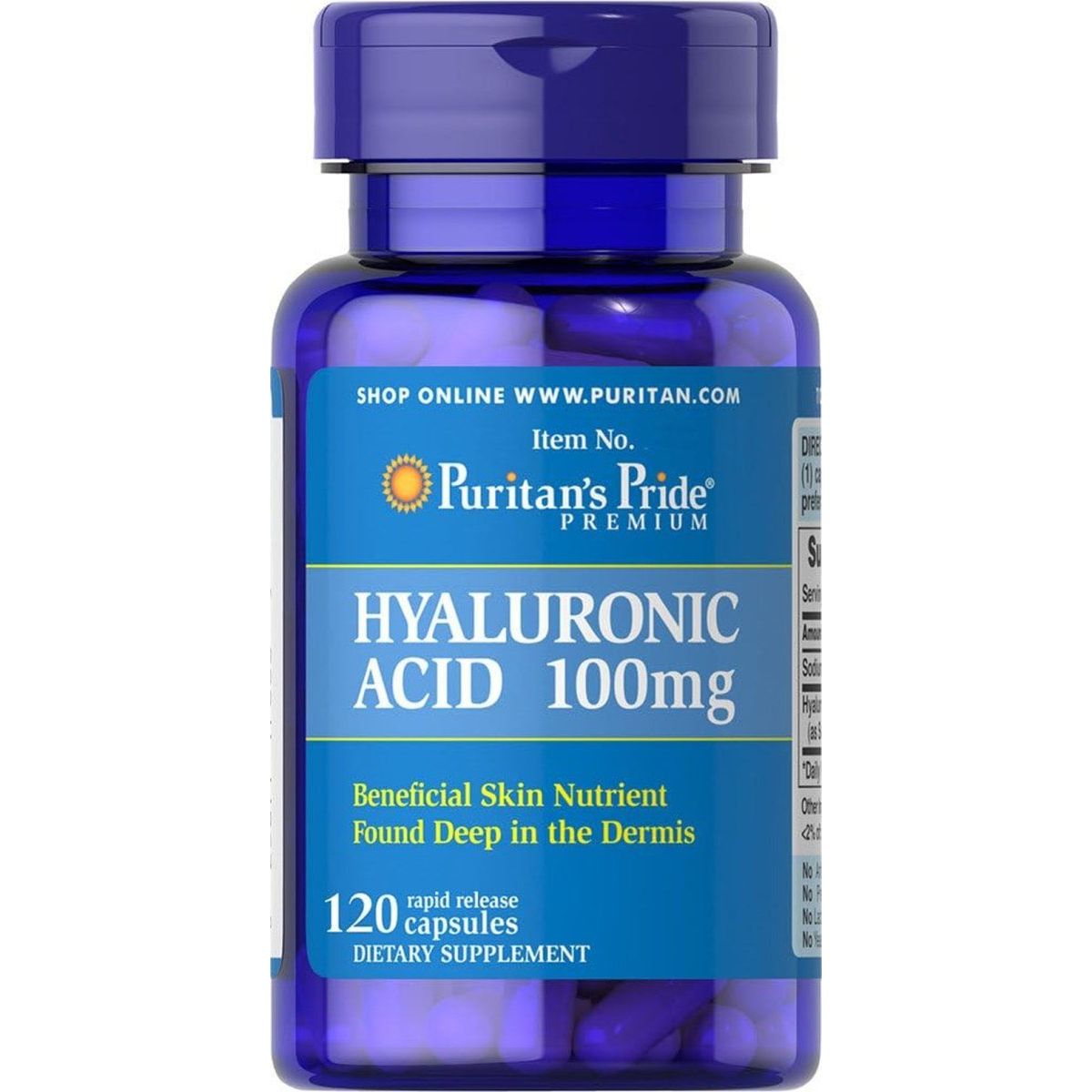 Puritan'S Pride Hyaluronic Acid 100 Mg - 120 Capsules, 120 Count - Suppviv