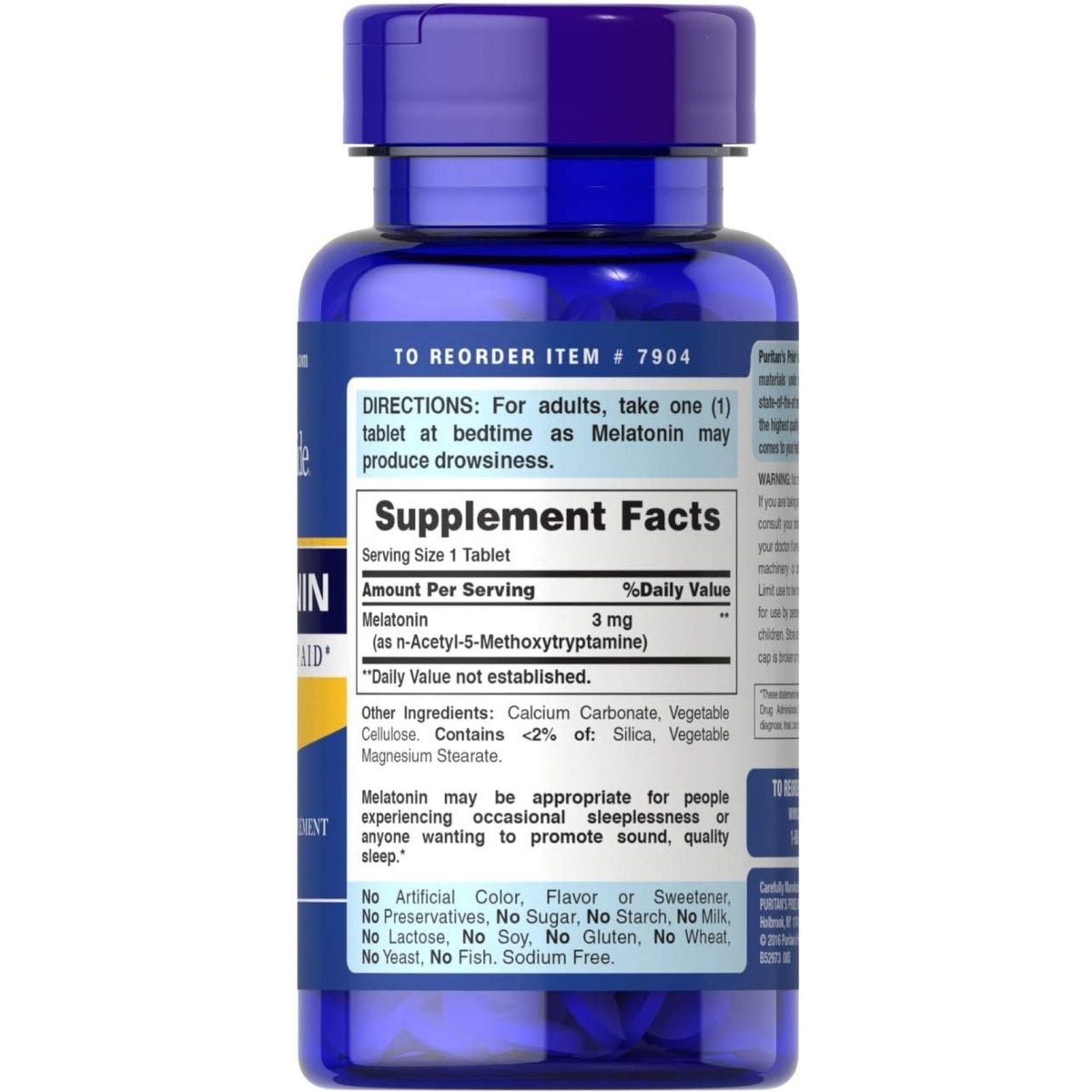 Puritan'S Pride Melatonin 3 Mg Tablets, 240 Count - Suppviv