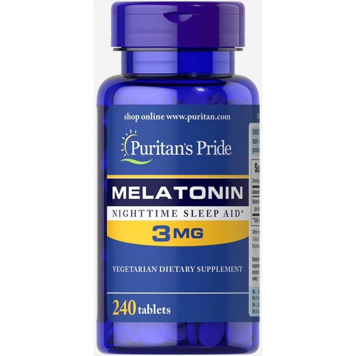 Puritan'S Pride Melatonin 3 Mg Tablets, 240 Count - Suppviv