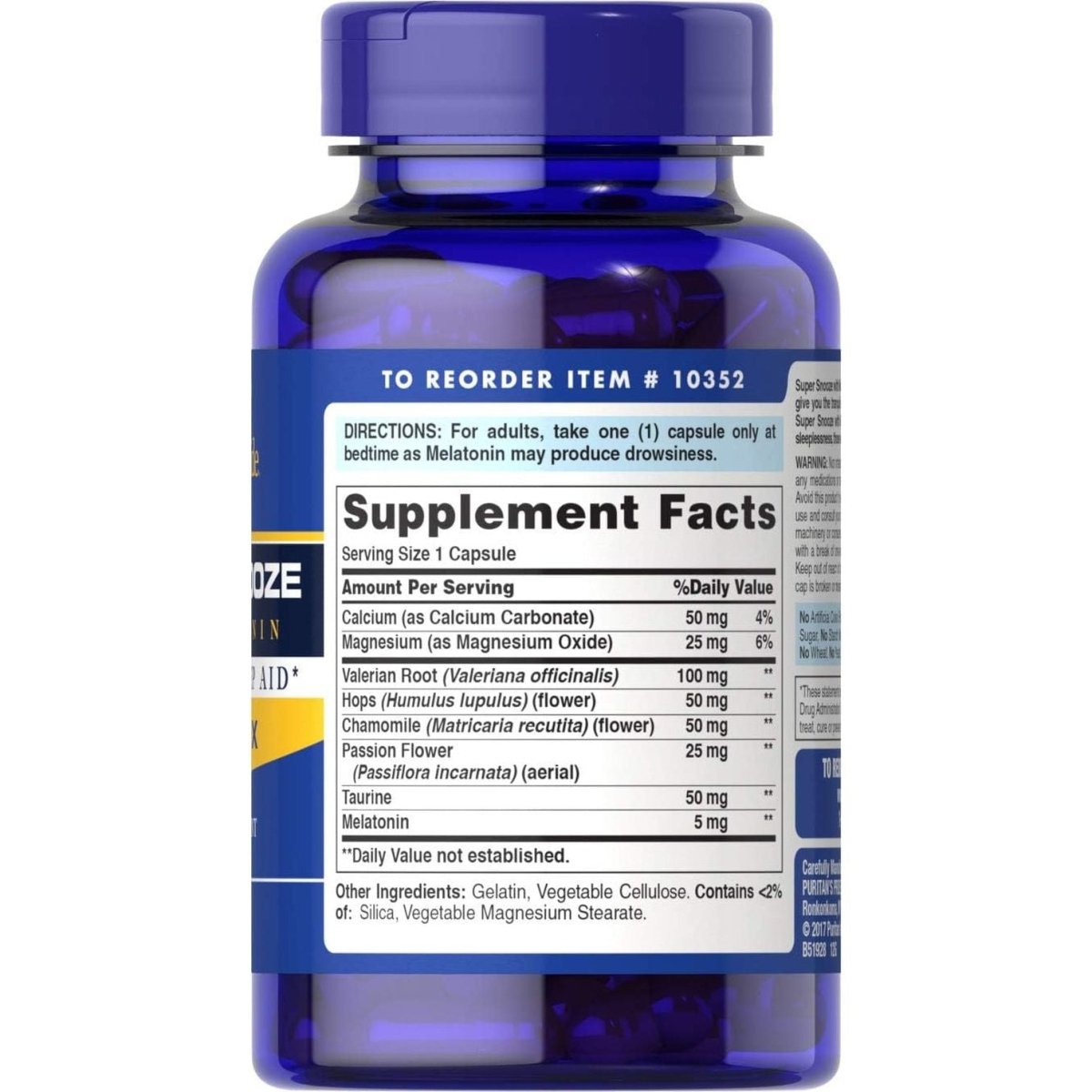 Puritan'S Pride Super Snooze with Melatonin Rapid Release Capsules 100 Count - Suppviv