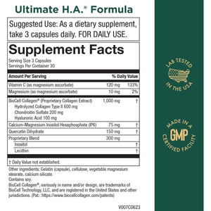 Purity Products Ultimate H.A. Formula - Dynamic Hyaluronic Acid Support for the Joints and Skin - 90 Count - Suppviv