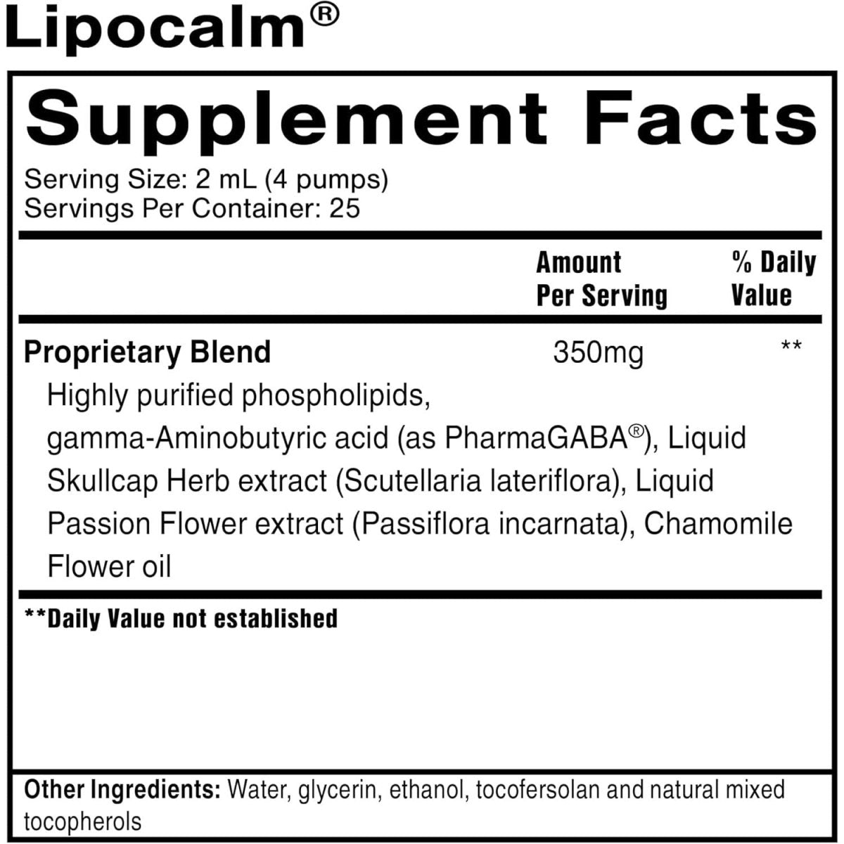 Quicksilver Scientific Lipocalm - Liposomal GABA with Herbs for Relaxation Support (1.7Oz / 50Ml) - Suppviv