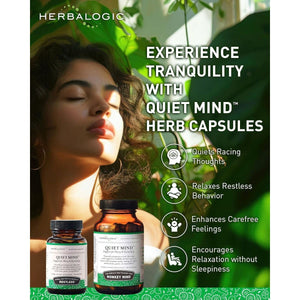 Quiet Mind Herb Capsules - Non - Sedating, Promotes a Feeling of Zen - Like Calm - Suppviv