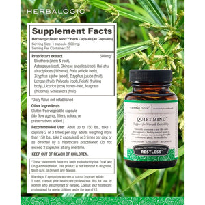 Quiet Mind Herb Capsules - Non - Sedating, Promotes a Feeling of Zen - Like Calm - Suppviv