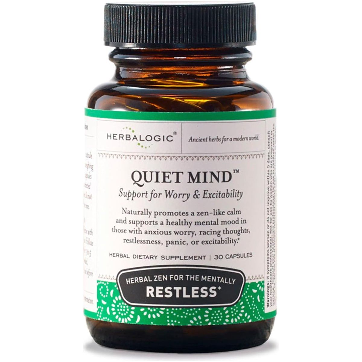 Quiet Mind Herb Capsules - Non - Sedating, Promotes a Feeling of Zen - Like Calm - Suppviv
