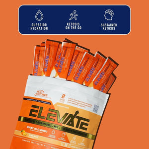 Real Ketones MCT & BHB Exogenous Ketones Drink Mix Packets Elevate Keto Electrolytes Powder Packets 30 Pack Orange - Suppviv