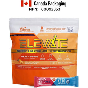 Real Ketones MCT & BHB Exogenous Ketones Drink Mix Packets Elevate Keto Electrolytes Powder Packets 30 Pack Orange - Suppviv