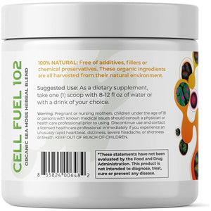 Red'S Kitchen Sink Cell Fuel 102: Sea Moss Powder | Organic Sea Moss, Bladderwrack & Burdock Root Herbal Blend 1 PACK - Suppviv
