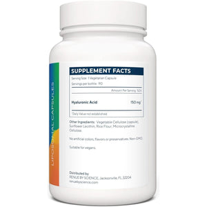 Renue by Science Hyaluronic Acid | 90 Acido Hialuronico Capsules - 150Mg | Non - Gmo | - Suppviv