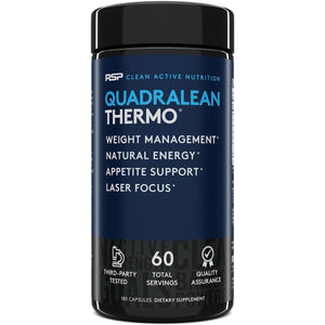 RSP Nutrition Quadralean Thermogenic Fat Burner for Men & Women, Weight Loss Supplement, 60 Serv.