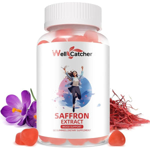Saffron Gummies for Adults Kids - Organic Saffron Extract Supplement for Men & Women 30 Days Supply - Suppviv
