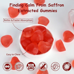 Saffron Gummies for Adults Kids - Organic Saffron Extract Supplement for Men & Women 30 Days Supply - Suppviv