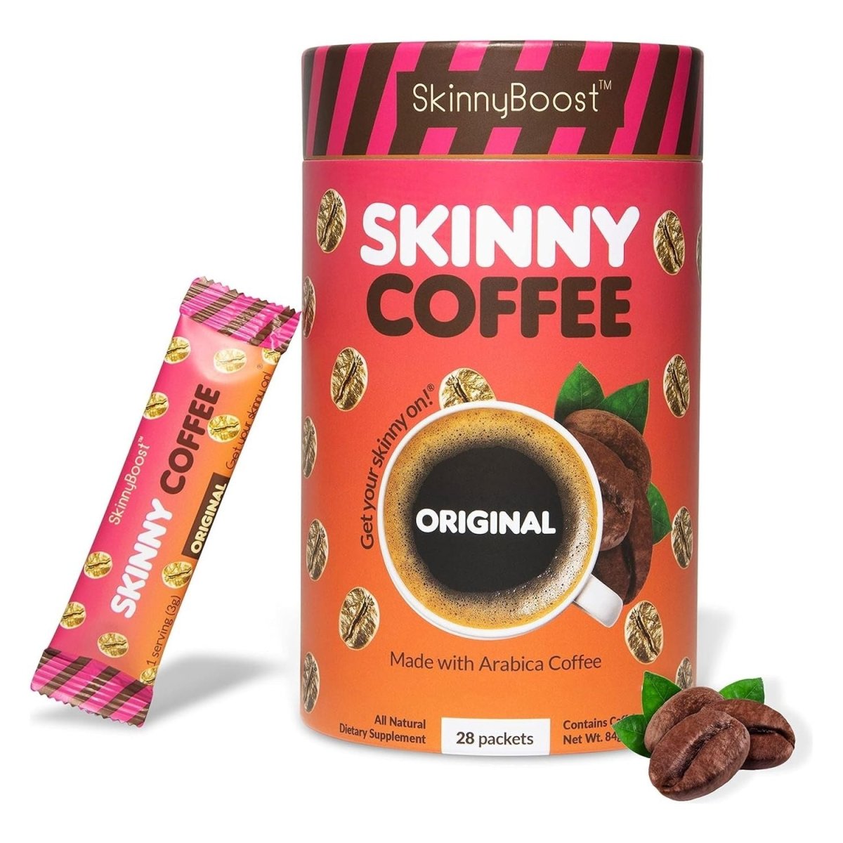 Skinny Boost Skinny Coffee - (Unflavored) Instant Sticks (28 Packets) - Suppviv