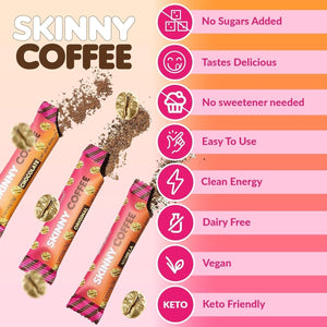 Skinny Boost Skinny Coffee - (Unflavored) Instant Sticks (28 Packets) - Suppviv