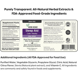 Sleep Aid - Liquid Melatonin Natural Herbs 60 Servings - Suppviv