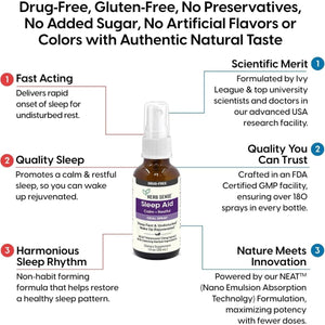 Sleep Aid - Liquid Melatonin Natural Herbs 60 Servings - Suppviv