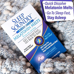 Sleep Soundly Melatonin Melts 5 Mg Berry Flavor, Night Time Sleeping Aid 60 Count - Suppviv