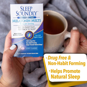 Sleep Soundly Melatonin Melts 5 Mg Berry Flavor, Night Time Sleeping Aid 60 Count - Suppviv