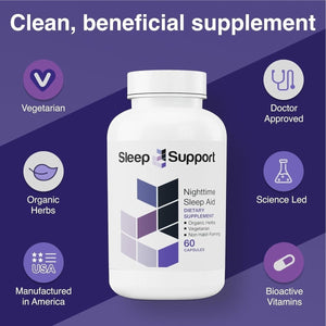 Sleepsupport - Natural Sleep Aid for Adults to Help Promote Calm and Relaxation 60 Capsules - Suppviv