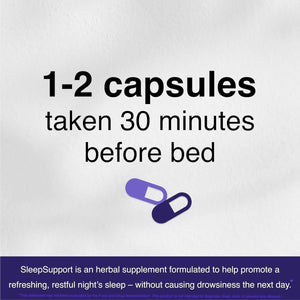 Sleepsupport - Natural Sleep Aid for Adults to Help Promote Calm and Relaxation 60 Capsules - Suppviv
