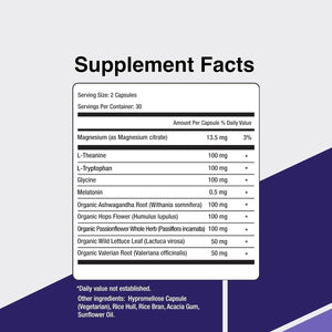 Sleepsupport - Natural Sleep Aid for Adults to Help Promote Calm and Relaxation 60 Capsules - Suppviv