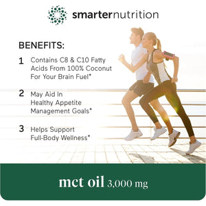Smarter Nutrition MCT Oil Capsules C8 and C10 - Ketogenic Fuel for Brain & Body, Sustained Energy 90 Count - Suppviv