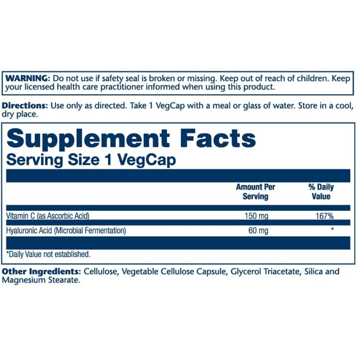 SOLARAY Hyaluronic Acid Triple Strength - Joint Health Support - 30 Servings, - Suppviv
