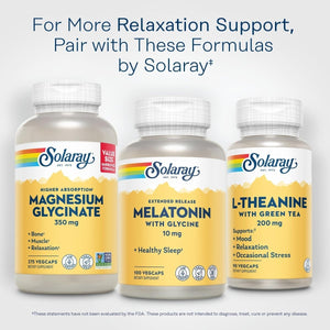 SOLARAY Melatonin 10Mg with Glycine - Healthy Sleep Aid and Calming Relaxation Support - 100 Vegcaps - Suppviv