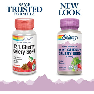 Solaray Tart Cherry & Celery Seed - Muscle Recovery & Sleep Support | 60 Vegcaps - Suppviv