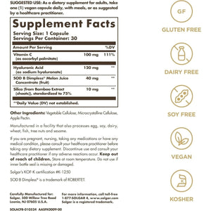 Solgar Cellulite Fighter Age - Defying Nutrition for Women—Promote Beautiful Skin 30 Servings - Suppviv